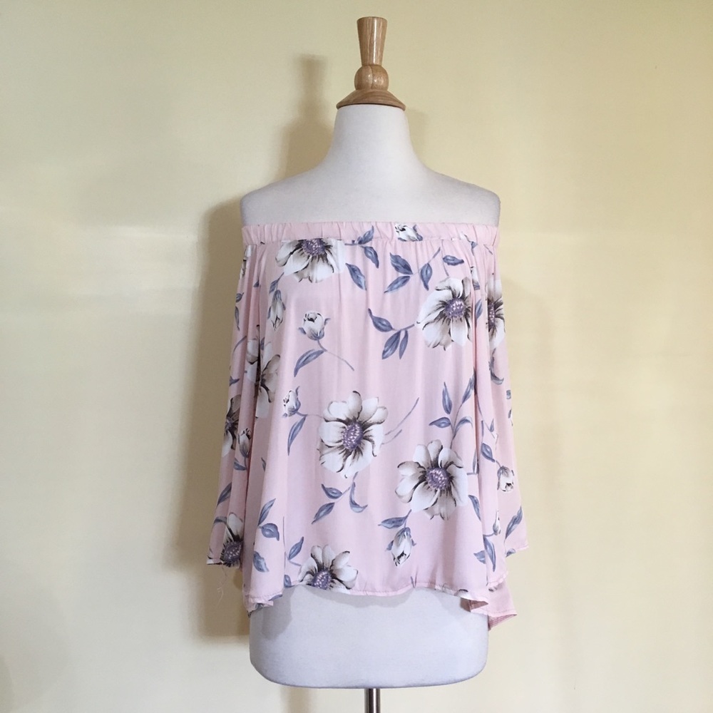 Split Back Off Shoulder Floral Top - Picture 3 of 7